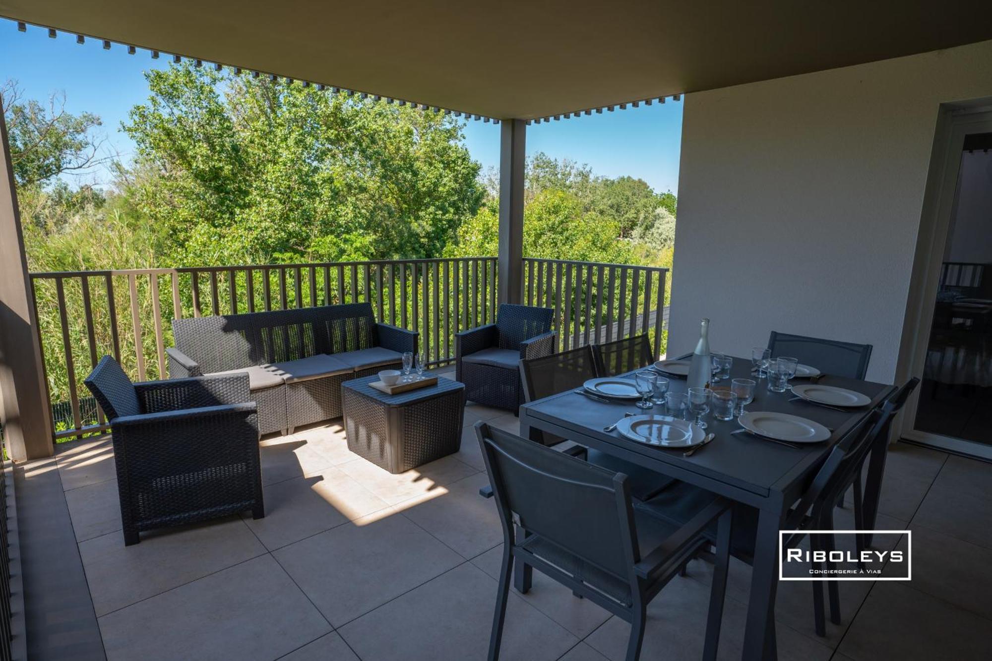 Marina Lodge - T4 avec terrasse à 400m de la mer Vias Eksteriør bilde
